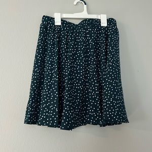 Deep green polka dot skirt